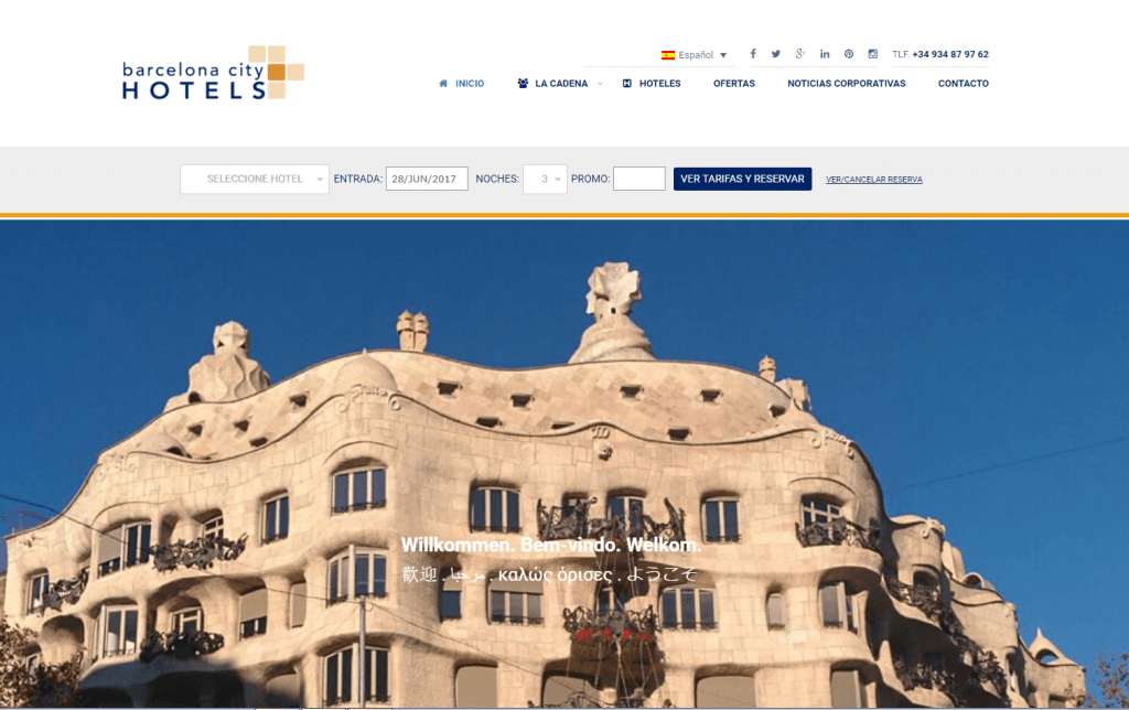 Web de BCN City Hotels: multi-idioma y sistema de reservas