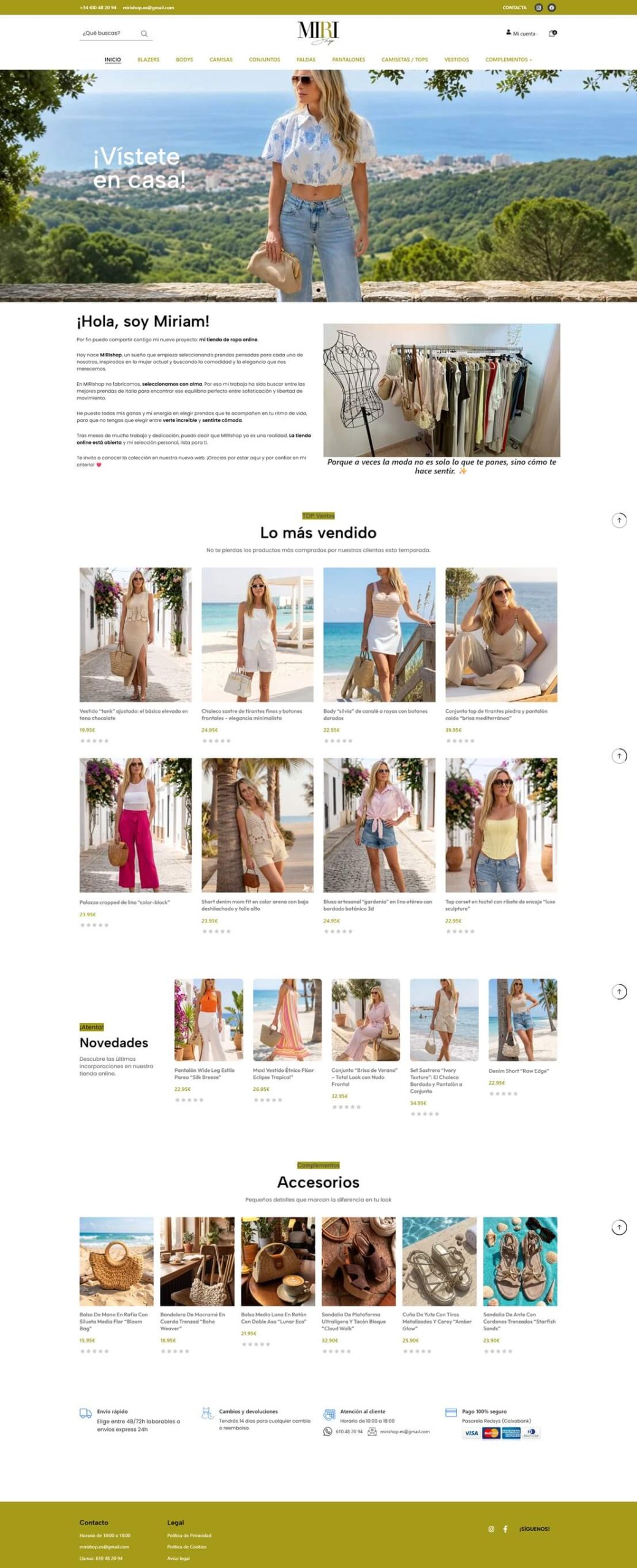 diseñon para tienda online de moda y complementos